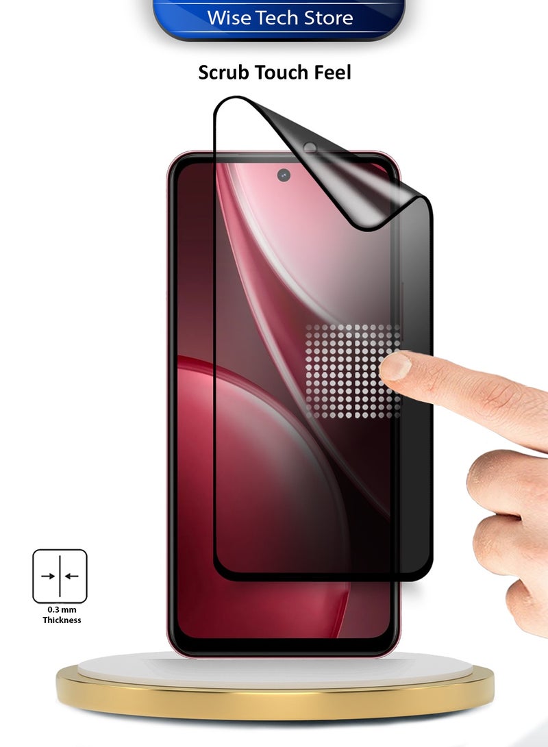 دبليو تيك واقي شاشة مرن مطفي كامل الغطاء بكامل الغراء من السيراميك النانوي لخصوصية هاتف vivo Y31 / vivo Y31 Pro 5G 2025 الفاخر (MSCNMP) - شفاف/أسود - Image 4